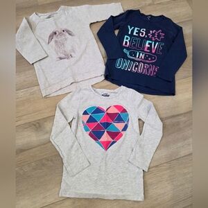 OshKosh B'gosh Long Sleeve Tees - Gray, Navy, and Cream